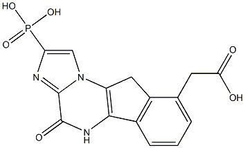 9-carboxymethyl-4-oxo-5H,10H-imidazo(1,2-a)indeno(1,2-e)pyrazin-2-phosphonic acid Structure