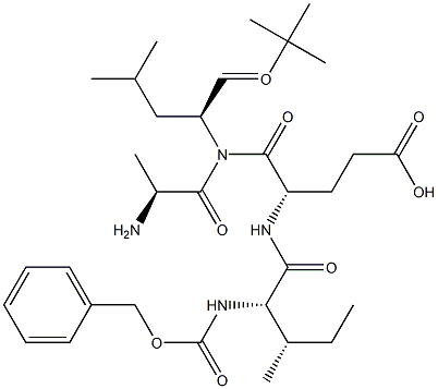 benzyloxycarbonyl-isoleucyl-glutamyl(O-tert-butyl)-alanyl-leucinal 结构式