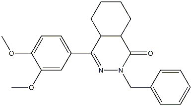 2-benzyl-4-(3,4--dimethoxyphenyl)-4a,5,6,7,8,8a-hexahydro-2H-phthalazin-1one,,结构式