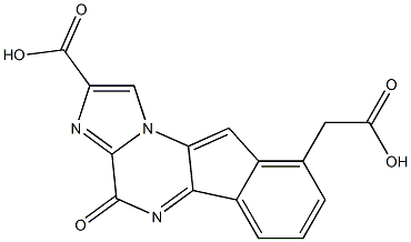 9-carboxymethyl-4-oxo-imidazo(1,2-a)indeno-(1,2-e)pyrazin-2-carboxylic acid 化学構造式