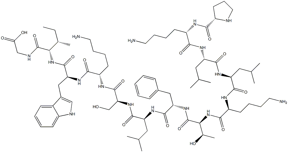 prolyl-lysyl-leucyl-leucyl-lysyl-threonyl-phenylalanyl-leucyl-seryl-lysyl-tryptophyl-isoleucyl-glycine