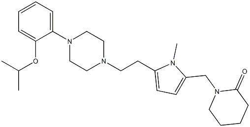 1-((1-methyl-5-(2-(4-(2-(1-methylethoxy)phenyl)-1-piperazinyl)ethyl)-1H-pyrrol-2-yl)methyl)-2-piperidone Structure