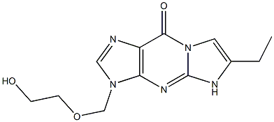 3,9-dihydro-3-((2-hydroxyethoxy)methyl)-6-ethyl-9-oxo-5H-imidazo(1,2-a)purine,,结构式