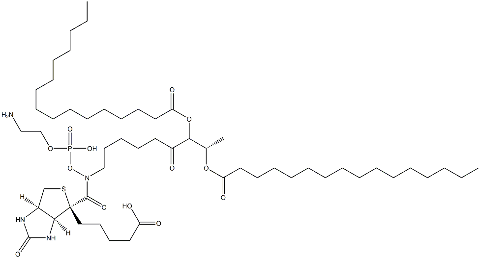 N-(((6-biotinoyl)amino)hexanoyl)-1,2-dihexadecanoyl-sn-glycero-3-phosphoethanolamine Structure