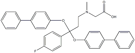 N-(3-(4'-fluorophenyl)-3-(4'-phenylphenoxy)-3-(4'-phenylphenoxy)propyl)sarcosine 化学構造式