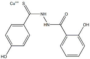 (N-salicyloyl-N'-(4-hydroxybenzthioyl)hydrazine)copper(II) 结构式