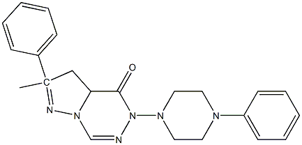 2,2-phenyl-3,3a-dihydro-4-oxo-5-(4-phenylpiperazin-1-yl)methylpyrazolo(1,5-d)(1,2,4)triazine,,结构式