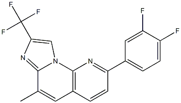 2-(3,4-difluorophenyl)-6-methyl-8-trifluoromethylimidazo(1,2-a)(1,8)naphthyridine,,结构式