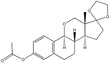 11-oxoestrone-3-acetate-17-ethyleneketal Struktur