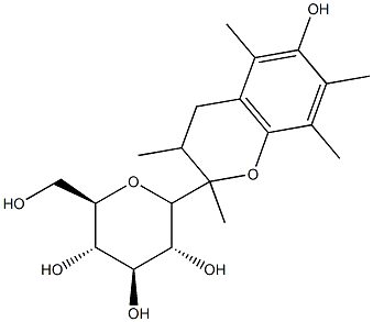 2-(glucopyranosyl)methyl-2,5,7,8-tetramethylchroman-6-ol,,结构式