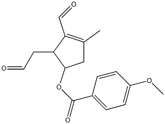 2-formyl-5-(4'-methoxybenzoyloxy)-3-methyl-2-cyclopentene-1-acetaldehyde Structure