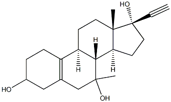 7-methyl-19-norpregn-5(10)-en-20-yne-3,7,17-triol,,结构式