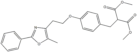 dimethyl 4-(2-(5-methyl-2-phenyl-4-oxazolyl)ethoxy)benzylmalonate,,结构式