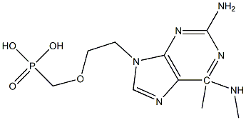 9-(2-(phosphonomethoxy)ethyl)-N(6)-dimethyl-2,6-diaminopurine Structure