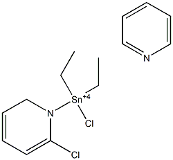 dichlorodiethylbis(pyridine-N)tin(IV) Struktur