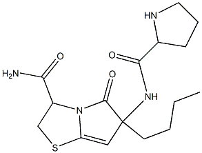 6-((2-pyrrolidinylcarbonyl)amino)-6-butyl-5-oxo-(5H)-pyrrolo(2,1-b)thiazolidine-3-carboxamide 结构式