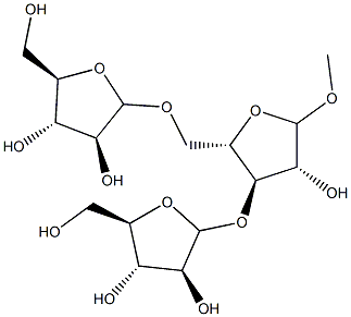 methyl 3,5-di-O-arabinofuranosyl-L-arabinofuranoside Struktur