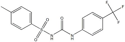 1-[4-トリフルオロメチルフェニル]-3-(4-メチルフェニルスルホニル)尿素 化学構造式