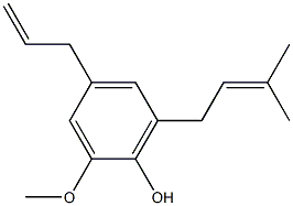 4-ALLYL-2-METHOXY-6-(3-METHYL-2-BUTENYL)PHENOL Structure