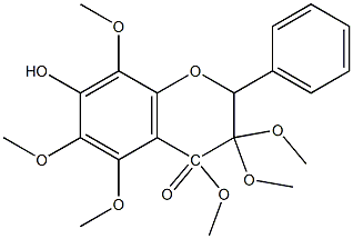 7-HYDROXY-3,5,6,8,3,4-HEXAMETHOXYFLAVONE 化学構造式