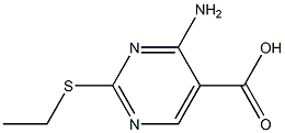 4-Amino-2-ethylsulfanyl-pyrimidine-5-carboxylic acid,,结构式