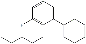 Trans-pentylcyclohexyl-m-fluorobenzene 化学構造式