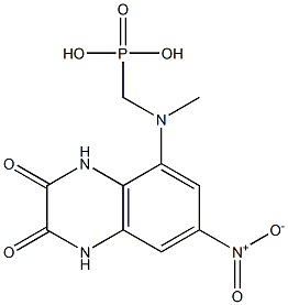 [(7-nitro-2,3-dioxo-1,4-dihydroquinoxalin-5-yl)methylamino]methylphosphonic acid Structure