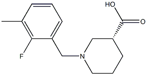 (3R)-1-(2-fluoro-3-methylbenzyl)piperidine-3-carboxylic acid Struktur