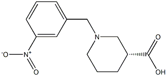 (3R)-1-(3-nitrobenzyl)piperidine-3-carboxylic acid 结构式