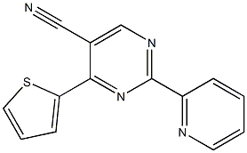 2-pyridin-2-yl-4-thiophen-2-ylpyrimidine-5-carbonitrile Structure