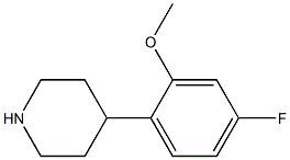 4-(4-fluoro-2-methoxyphenyl)piperidine,,结构式