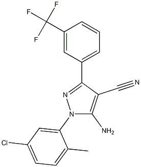 5-amino-1-(5-chloro-2-methylphenyl)-3-[3-(trifluoromethyl)phenyl]-1H-pyrazole-4-carbonitrile 结构式