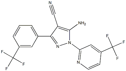 5-Amino-3-(3-trifluoromethyl-phenyl)-1-(4-trifluoromethyl-pyridin-2-yl)-1H-pyrazole-4-carbonitrile 结构式