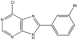 8-(3-ブロモフェニル)-6-クロロ-9H-プリン 化学構造式