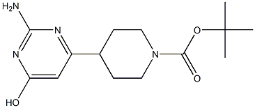 tert-butyl 4-(2-amino-6-hydroxypyrimidin-4-yl)piperidine-1-carboxylate,,结构式