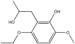 2-(1-乙氧基-2-羟基)丙基-4-甲氧基苯酚, , 结构式