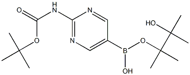 2-(BOC-AMINO)PYRIMIDINE-5-BORONIC ACID PINACOL ESTER,,结构式