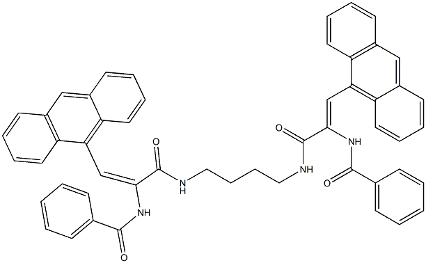 N-[2-anthracen-9-yl-1-[4-[(3-anthracen-9-yl-2-benzamido-prop-2-enoyl)amino]butylcarbamoyl]ethenyl]benzamide 结构式