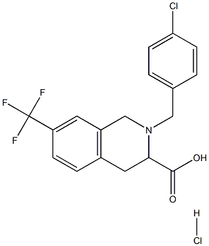 2-(4-chloro-benzyl)-7-trifluoromethyl-1,2,3,4-tetrahydro-isoquinoline-3-carboxylic acid hydrochloride Structure