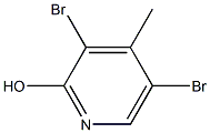 2-Hydroxy-3,5-dibromo-4-methylpyridine 化学構造式