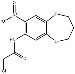 2-CHLORO-N-(8-NITRO-3,4-DIHYDRO-2H-1,5-BENZODIOXEPIN-7-YL)ACETAMIDE 化学構造式