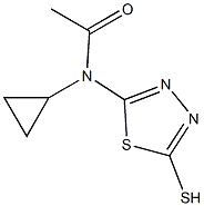 N-CYCLOPROPYL-N-(5-MERCAPTO-1,3,4-THIADIAZOL-2-YL)ACETAMIDE 化学構造式