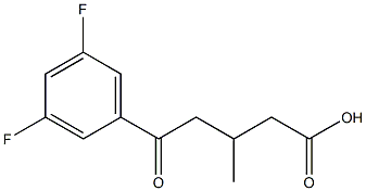 5-(3,5-DIFLUOROPHENYL)-3-METHYL-5-OXOVALERIC ACID 95%,,结构式
