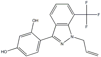 4-(1-ALLYL-7-(TRIFLUOROMETHYL)-1H-INDAZOL-3-YL)BENZENE-1,3-DIOL,,结构式