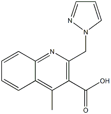 4-METHYL-2-(1H-PYRAZOL-1-YLMETHYL)QUINOLINE-3-CARBOXYLIC ACID,,结构式