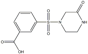 3-[(3-OXOPIPERAZIN-1-YL)SULFONYL]BENZOIC ACID,,结构式