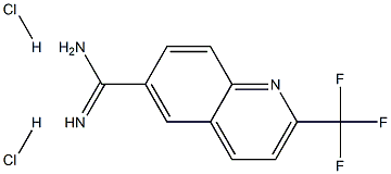 2-Trifluoromethyl-quinoline-6-carboxamidine 2HCl Struktur