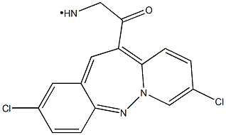 2,8-DICHLORO-11-(GLYCYL-N-YL) DIBENZO(B,F)DIAZEPINE 化学構造式