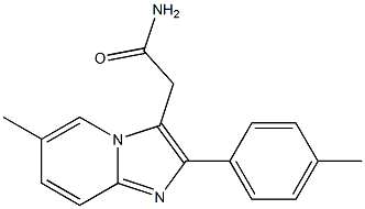 6-甲基-2-(4-甲基苯基)咪唑并[1,2-A]吡啶-3-乙酰胺 结构式