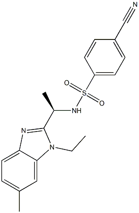 (R)-4-cyano-N-(1-(1-ethyl-6-methyl-1H-benzo[d]imidazol-2-yl)ethyl)benzenesulfonamide Structure